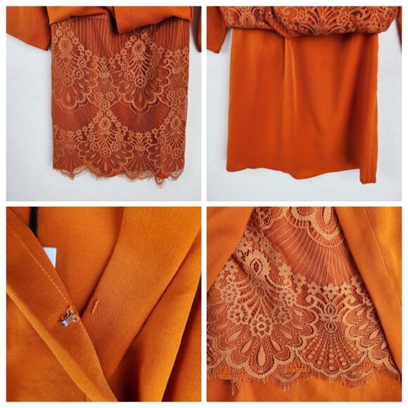 Anthropologie NSR Womens Naomi Surplice Dress Size XS Petite Orange - Picture 5 of 8